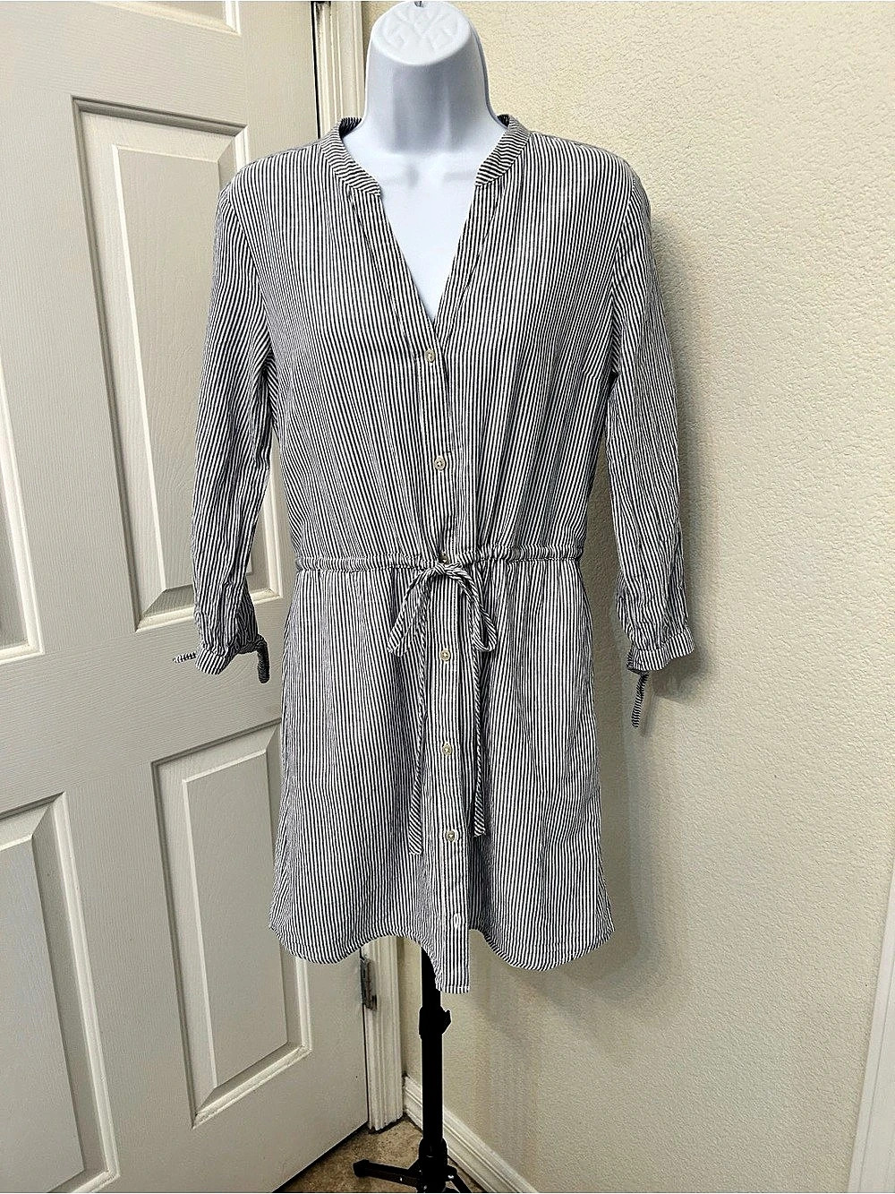 Abercrombie & Fitch Blue & White Striped Mini Dress